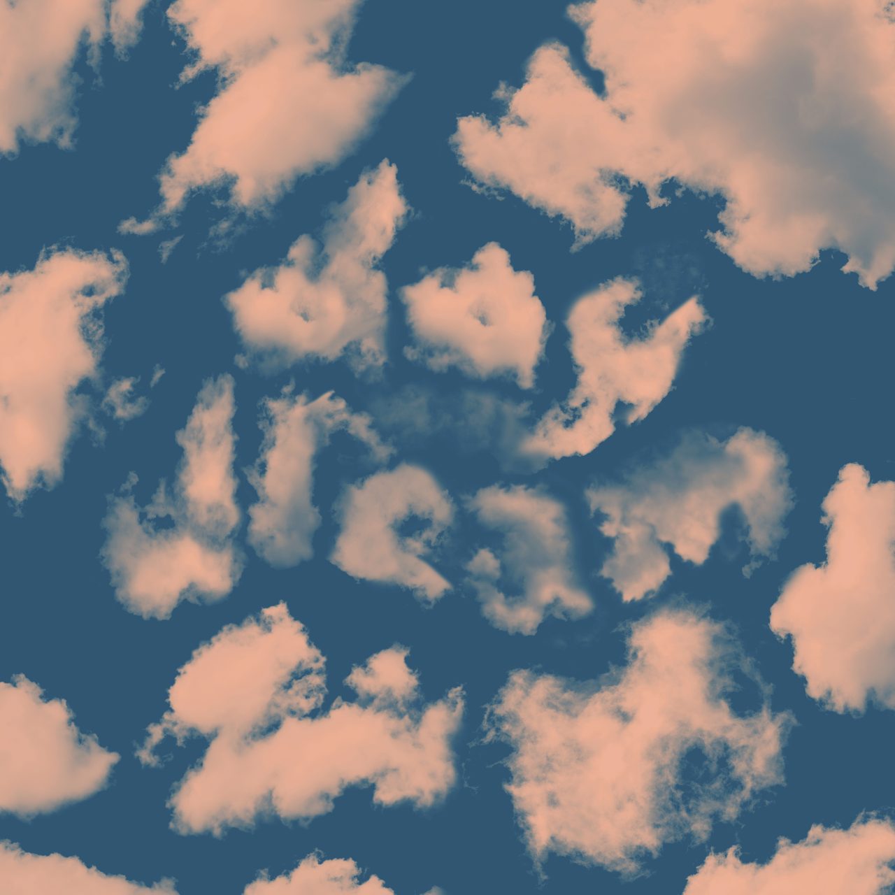 Daydream Utopia album cover: peach clouds on a dusk-blue sky